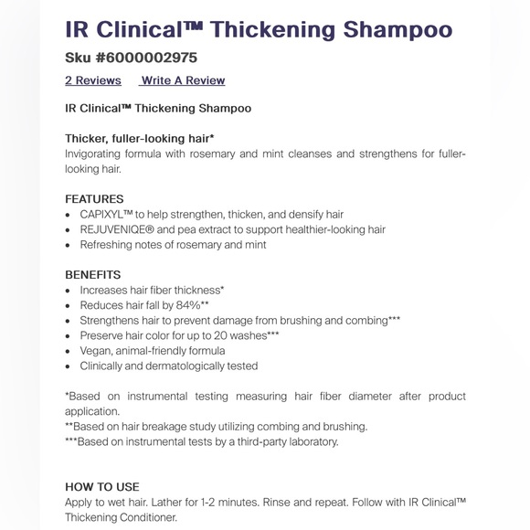 MONAT IR Clinical Thickening Shampoo and Conditioner - Picture 2 of 3